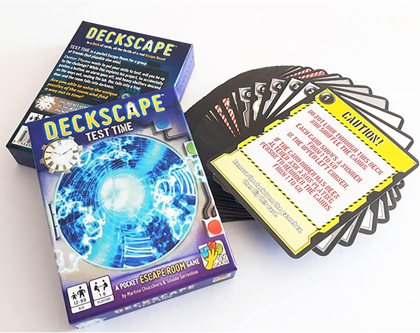 Join forces with a team of friends in Deckscape: Test Time, the first in a series of cooperative games inspired by real escape rooms.