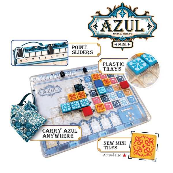 Azul Mini is a small and compact version of the award winning, tile-placement, abstract game Azul. Sold by Board Hoarders
