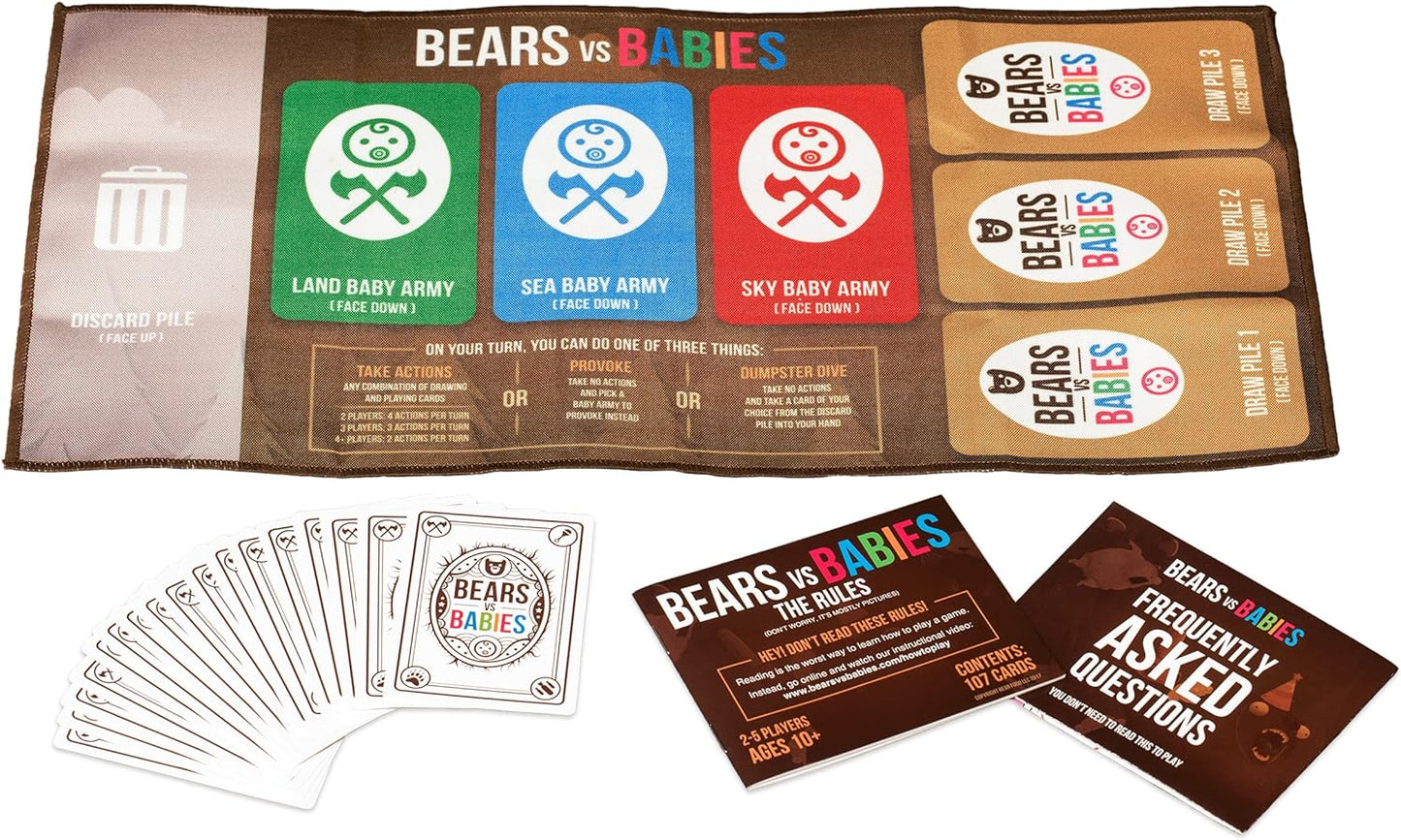 <span style="font-size: 0.875rem;">Bears vs Babies - </span> a card game in which you build handsome, incredible monsters who go to war with horrible, awful babies. Sold by Board Hoarders