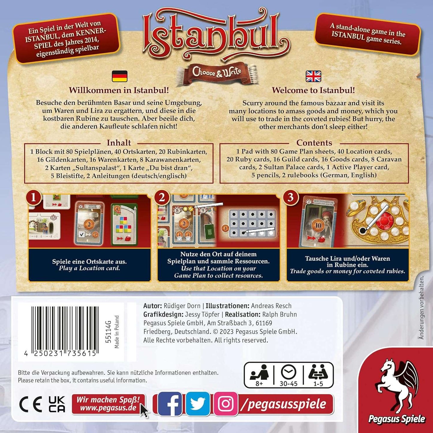 Istanbul Choose & Write Pegasus Spiele