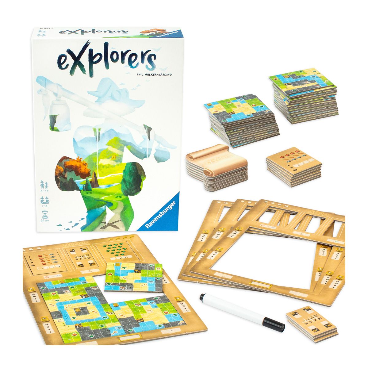Explorers RavensburgerDiscover a new world with Explorers – a fast-paced roll & write game with over one million combinations. Sold by BoardHoarders. Ravensburger