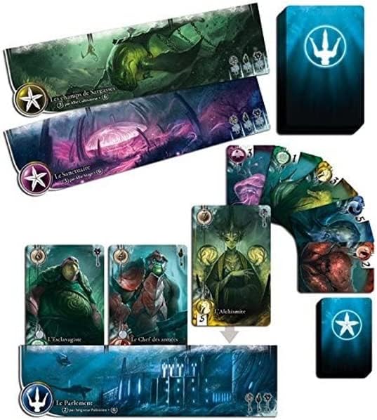 Abyss is an engaging set-collection card game with menacing artwork and beautifully illustrated cards depicting a underwater kingdom.