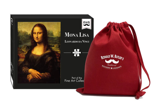 The Mona Lisa" in the form of a 300 Piece Wooden Jigsaw Puzzle. By RWB. Sold by BoardHoarders