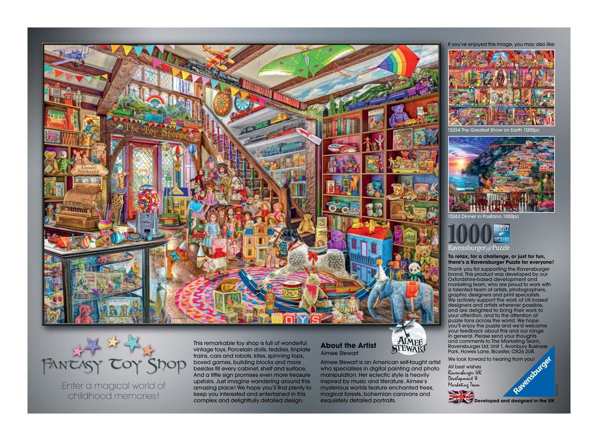 Ravensburger The Fantasy Toy Shop 1000 Piece Jigsaw Puzzle - welcome to the magical toy shop!