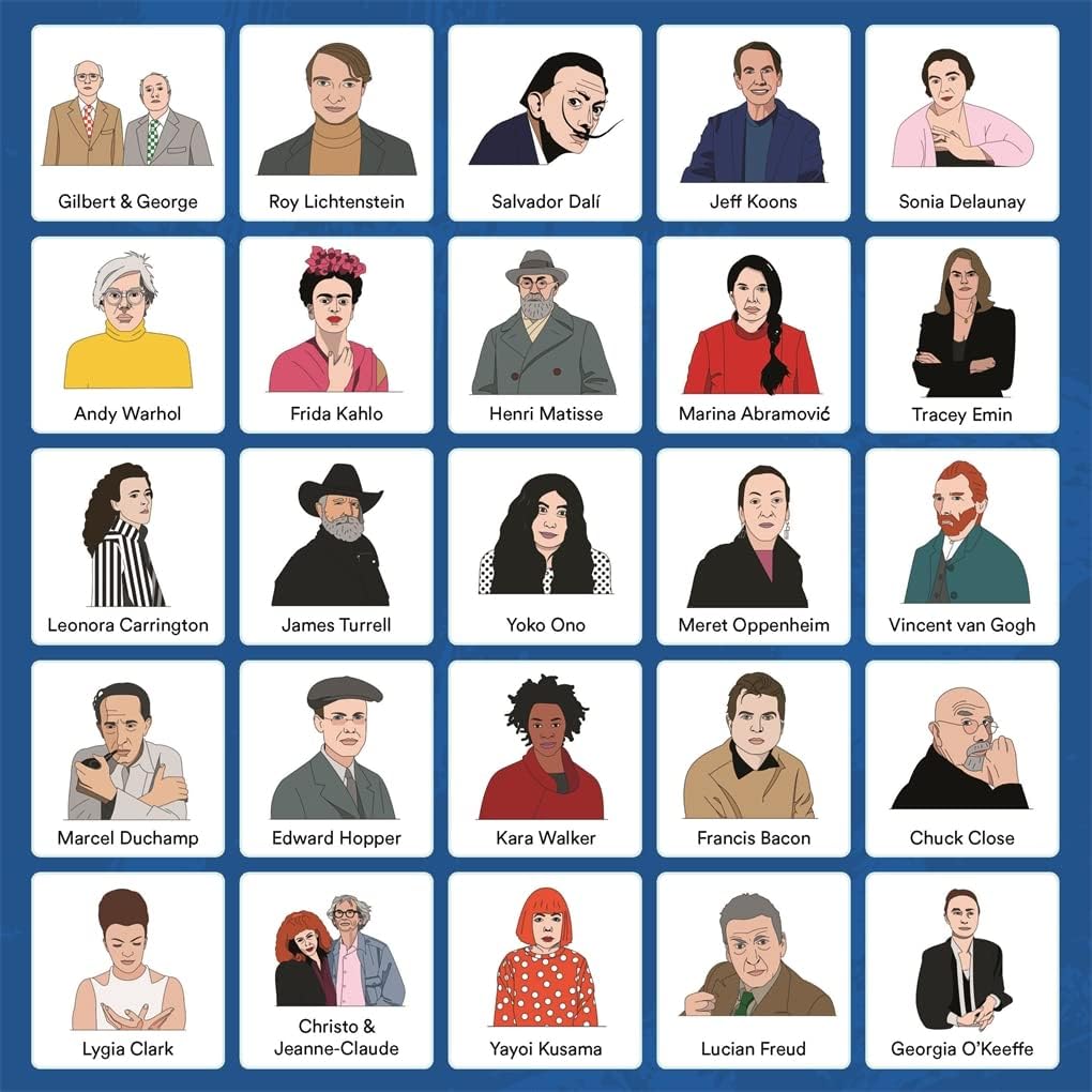 Artist Bingo: A Game of Art Icons. Bingo has never been more high-brow! Celebrate modern history's greatest and most beloved artists through the most cultured game known to humanity: Bingo!