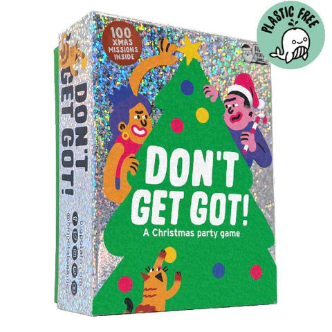 Don't Get Got! is a party game in which each player receives six Christmassy secret missions. The first player to complete three of these missions wins.