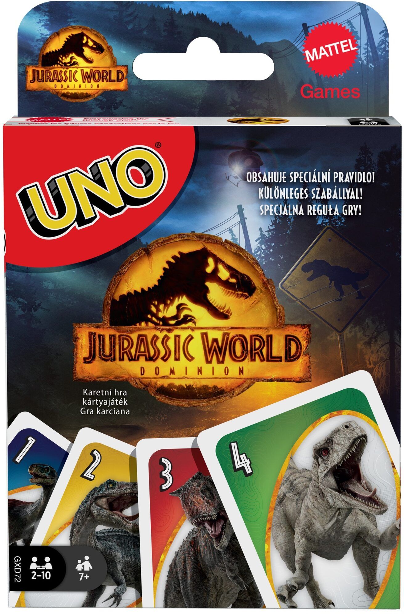 Jurassic World Dominion UNO. Sold by Board Hoarders