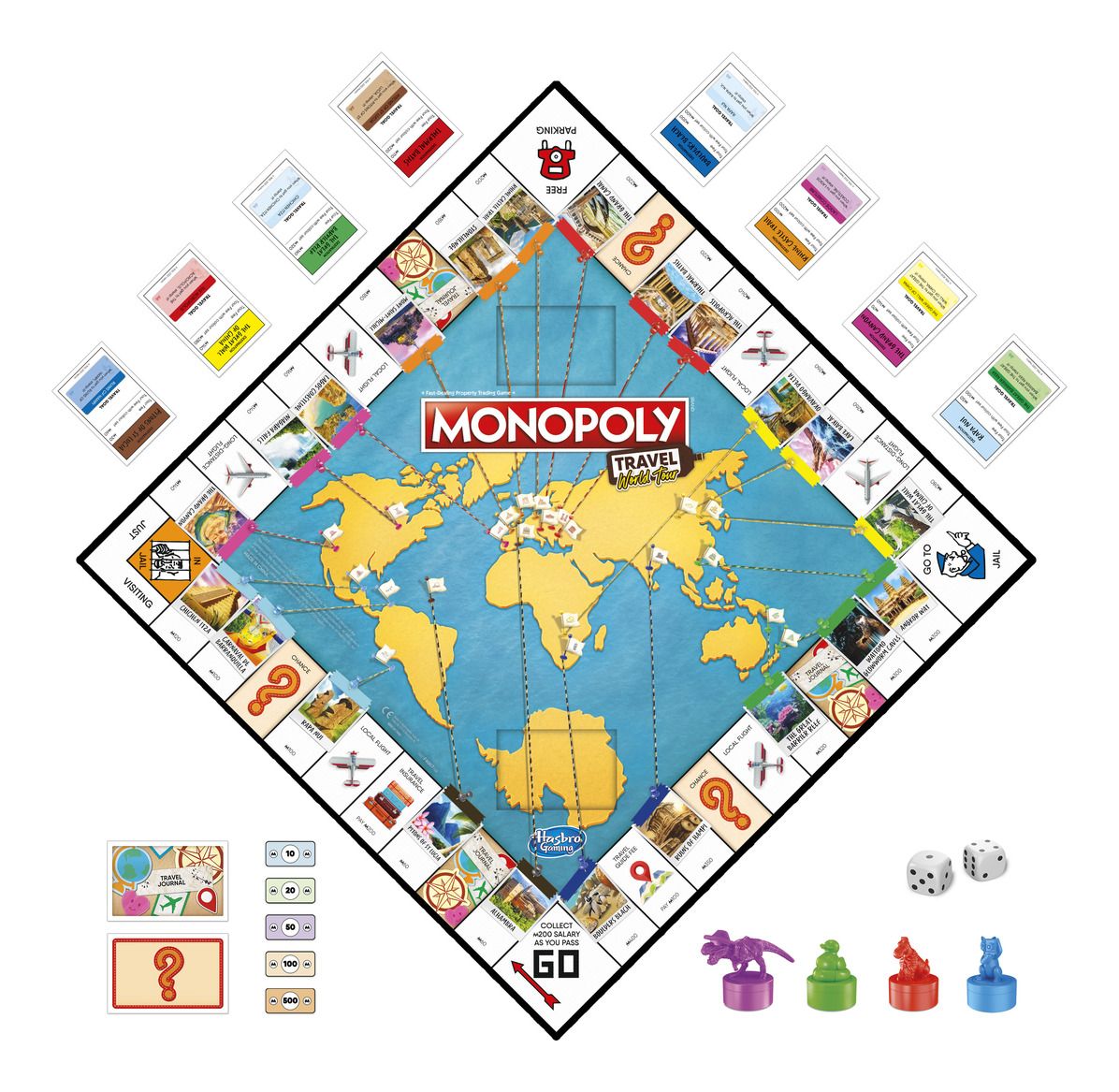 The Monopoly Travel World Tour board game is a twist on classic Monopoly board gameplay! Sold by Board Hoarders