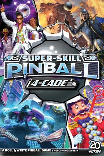 Super-Skill Pinball 4-Cade - a the arcade classic brought to the tabletop with art, atmosphere, and roll-and-write mechanisms. Sold by Board Hoarders