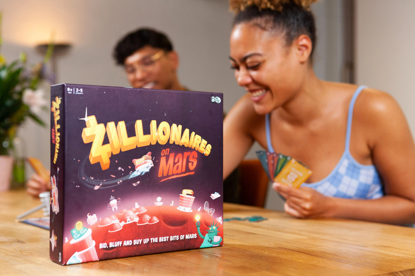 Zillionaires on Mars is a party auction game for family and adults that's quick to learn and easy to play. Big Potato, sold by Board Hoarders