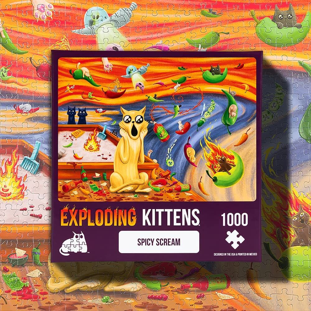 Exploding Kittens Spicy Scream 1000 Piece Jigsaw Puzzle All Jigsaw Puzzles