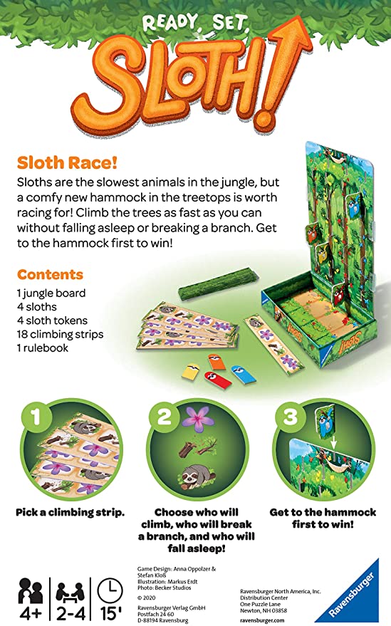 Ravensburger Ready Steady Sloth Travel Game Ravensburger